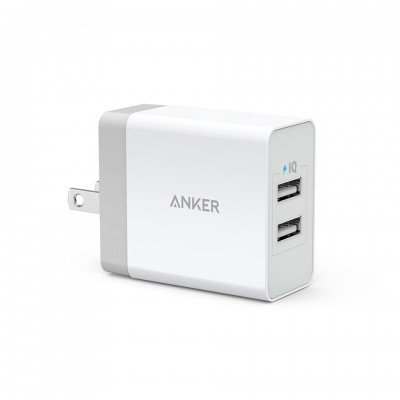 انكر شاحن جداري  24 وات مخرجين USB لون ابيض